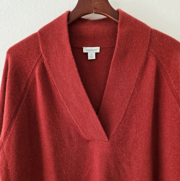 Sundance  Zadie 100% Cashmere Sweater V Neck Burnet Orange Color Size XL - Picture 3 of 14